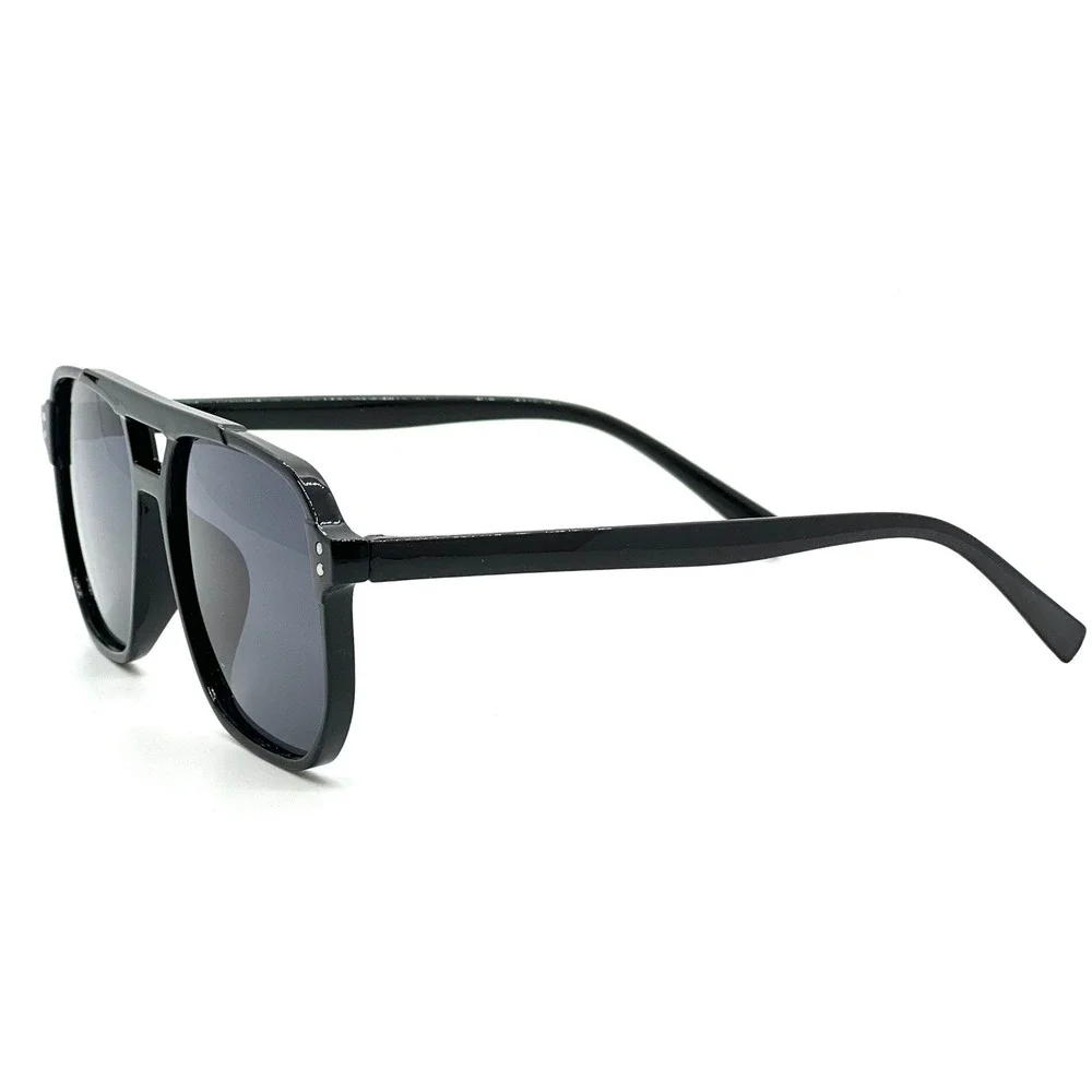 Aviator Sunglasses Black Frame Fashion Shades Pilot Style Retro Flat Top‎ Lens